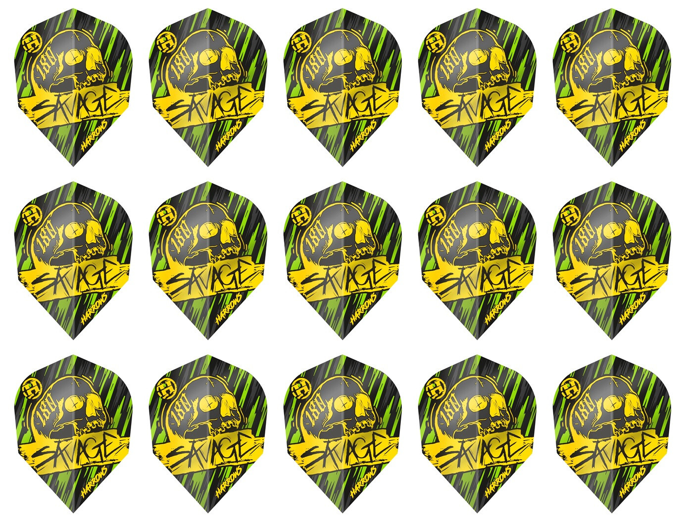 5 New Sets Harrows Savage No. 6 Standard Dart Flights – Ships Tracking - Yellow