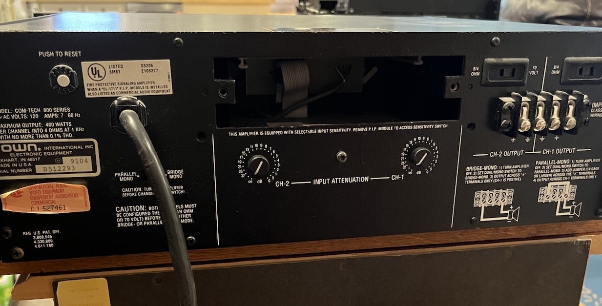 Crown Amp Com Tech 800 - Please Read Description -TESTED AT LENGTH TO FULL POWER