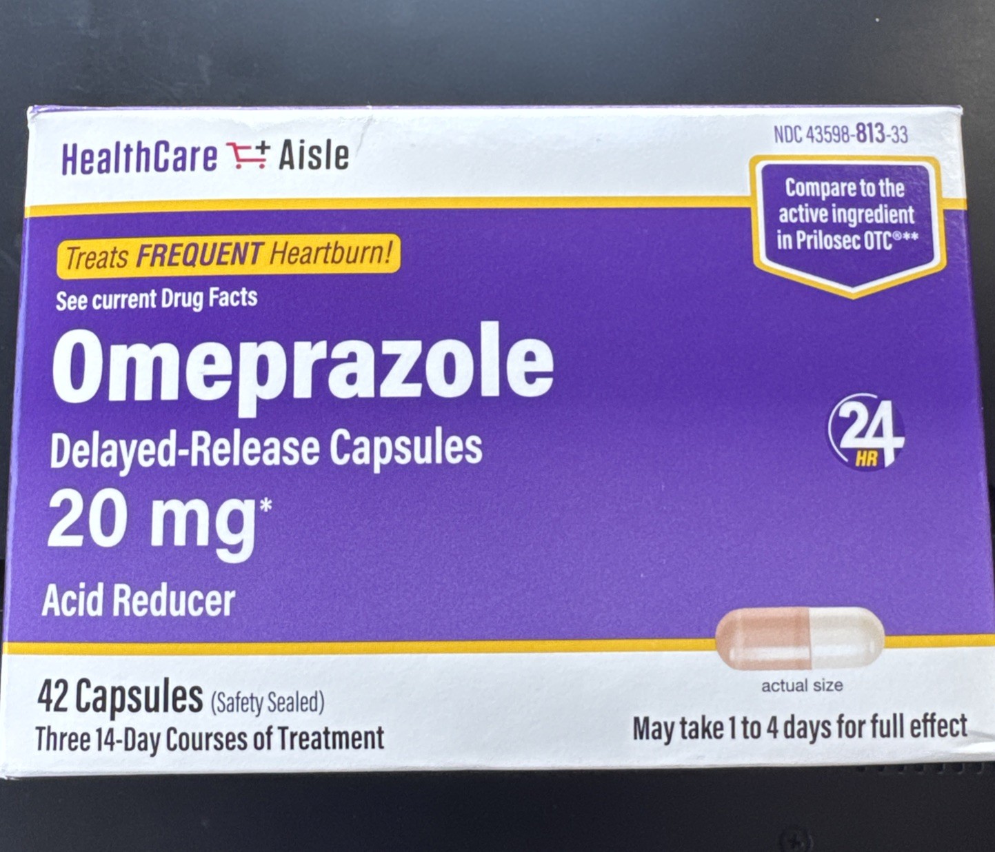 Health Care Aisle Omeprazole 20mg Delayed Release Acid Reduce Capsules 42 Count