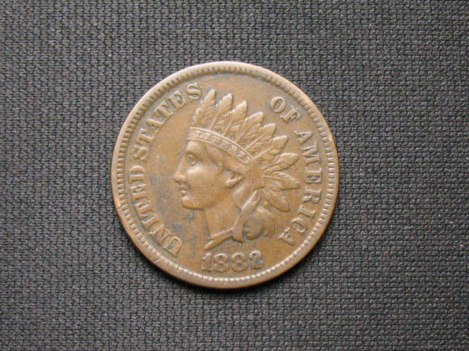OLD COPPER COIN! XF 1882 INDIAN HEAD CENT PENNY FULL LIBERTY & DIAMONDS LOT 163