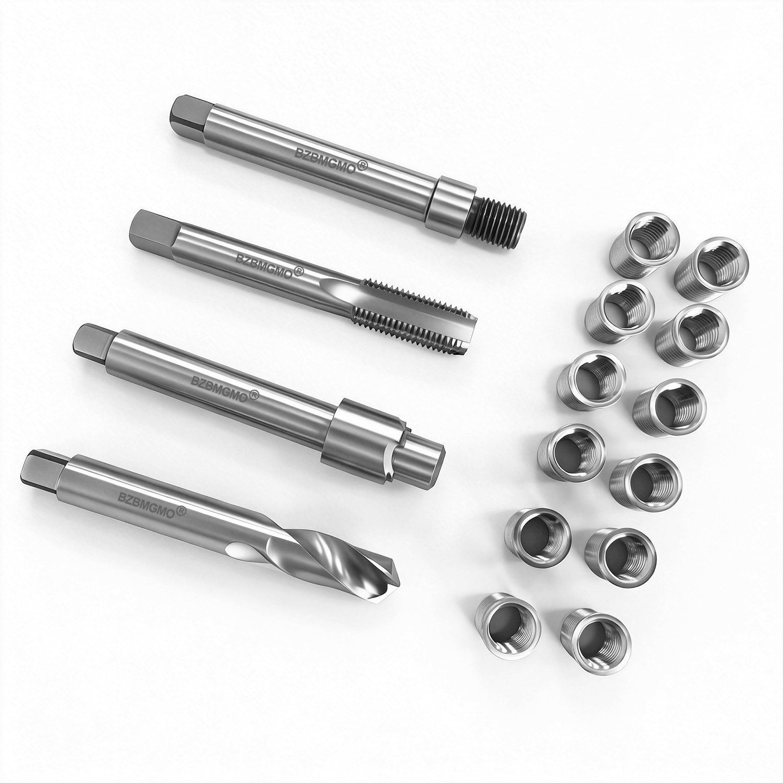 BZBMGMO M12x1.75 Thread Repair Kit, 12 Stainless Inserts(16.2mm), HSS Tools