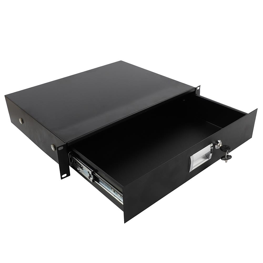 19" Rack Mount 2U Locking Drawer Audio DJ Server Rack Cabinet