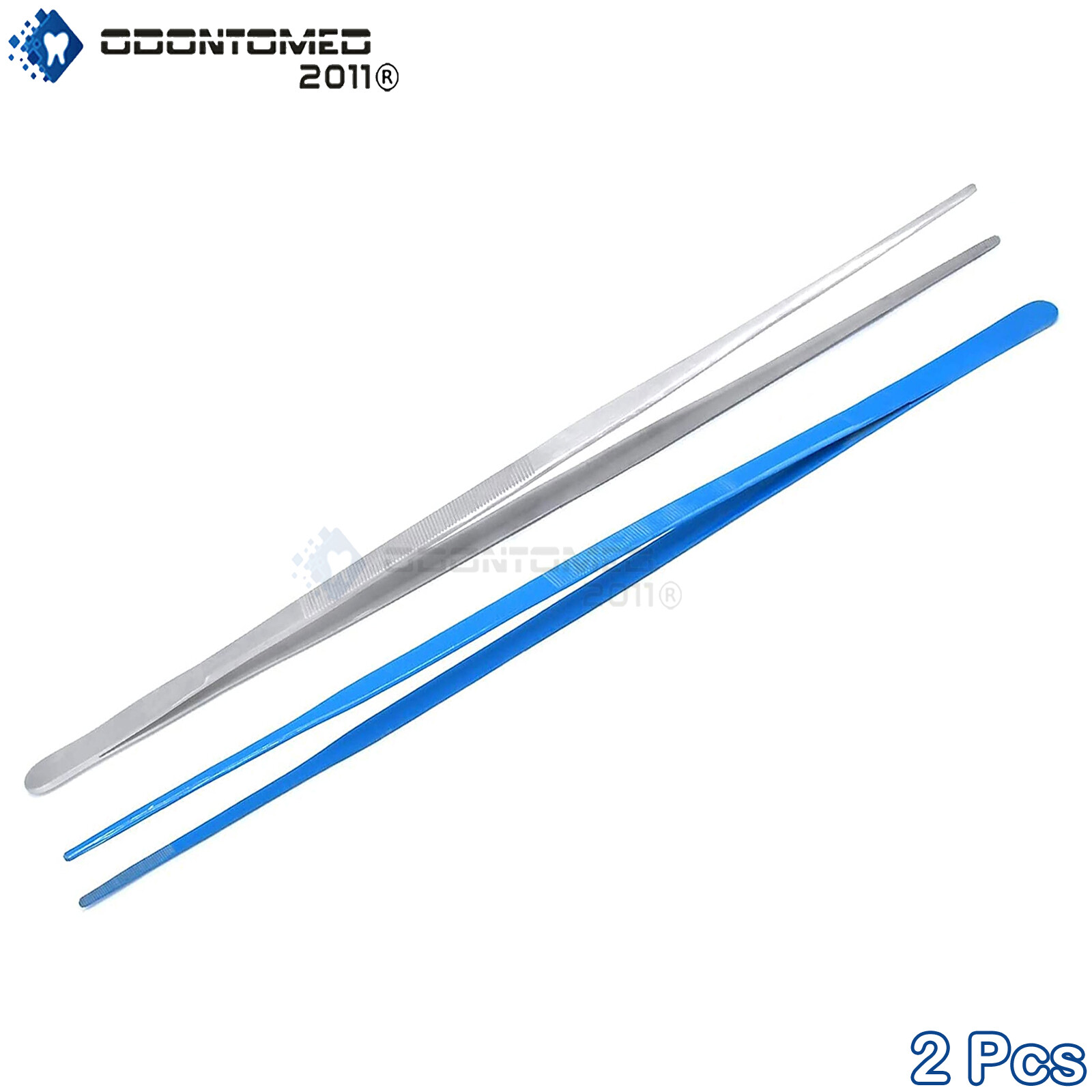 Stainless Aquarium Plant Aquascaping Tweezers Maintenance Tools Silver + Blue