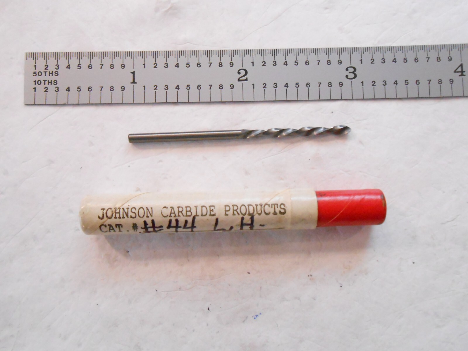 NEW JOHNSON USA #44 DIA. X 1" FL X 2" L SOLID CARBIDE LEFT HAND PARABOLIC DRILL