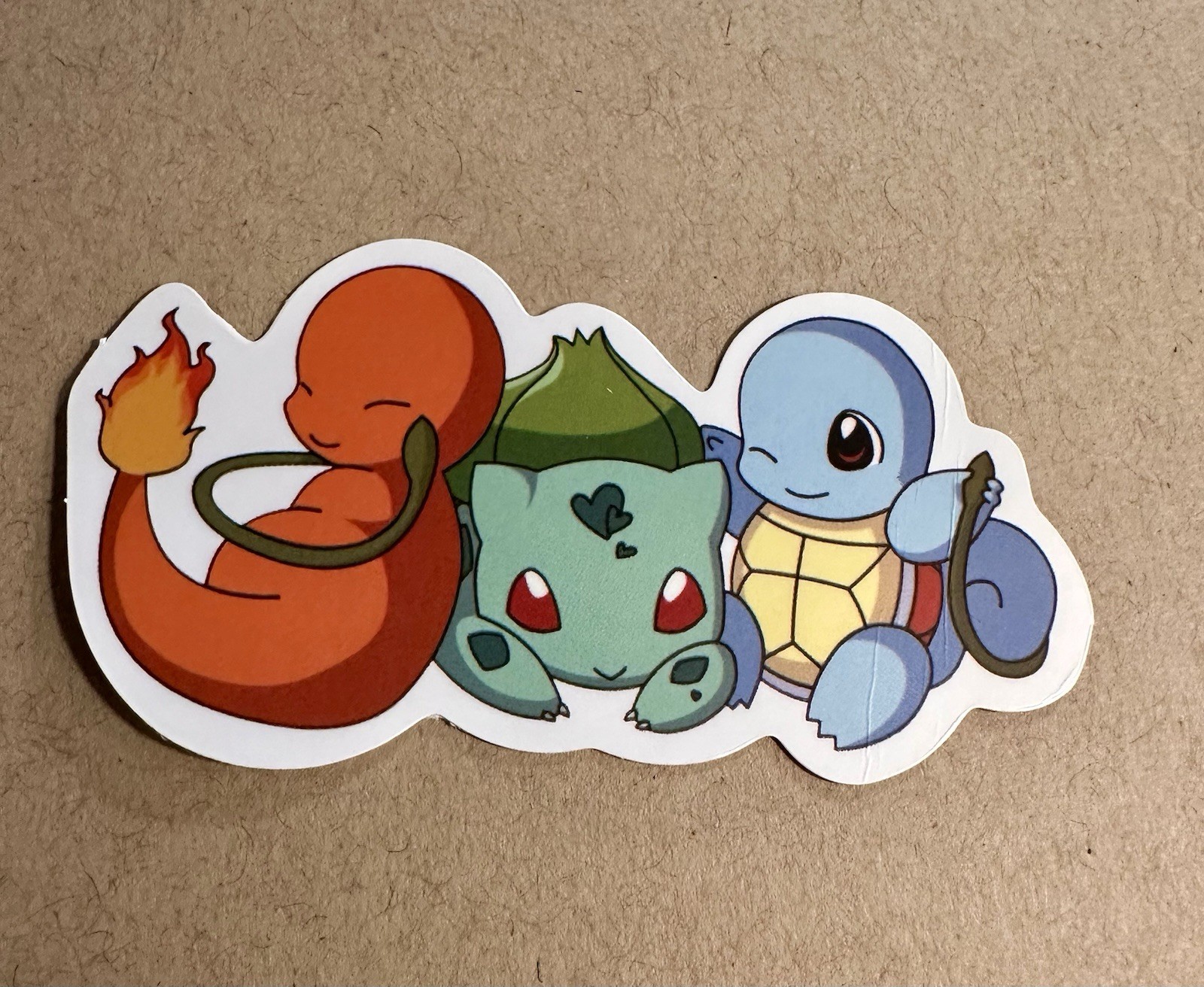 Pokemon Stickers  Cute Starter Squad Charmander, Bulbasaur and Squirtle