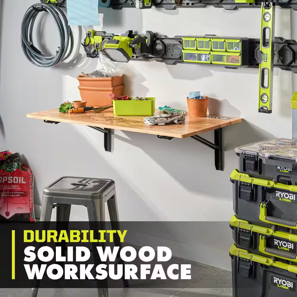 Stowaway Wall Mounted Folding Workbench Table