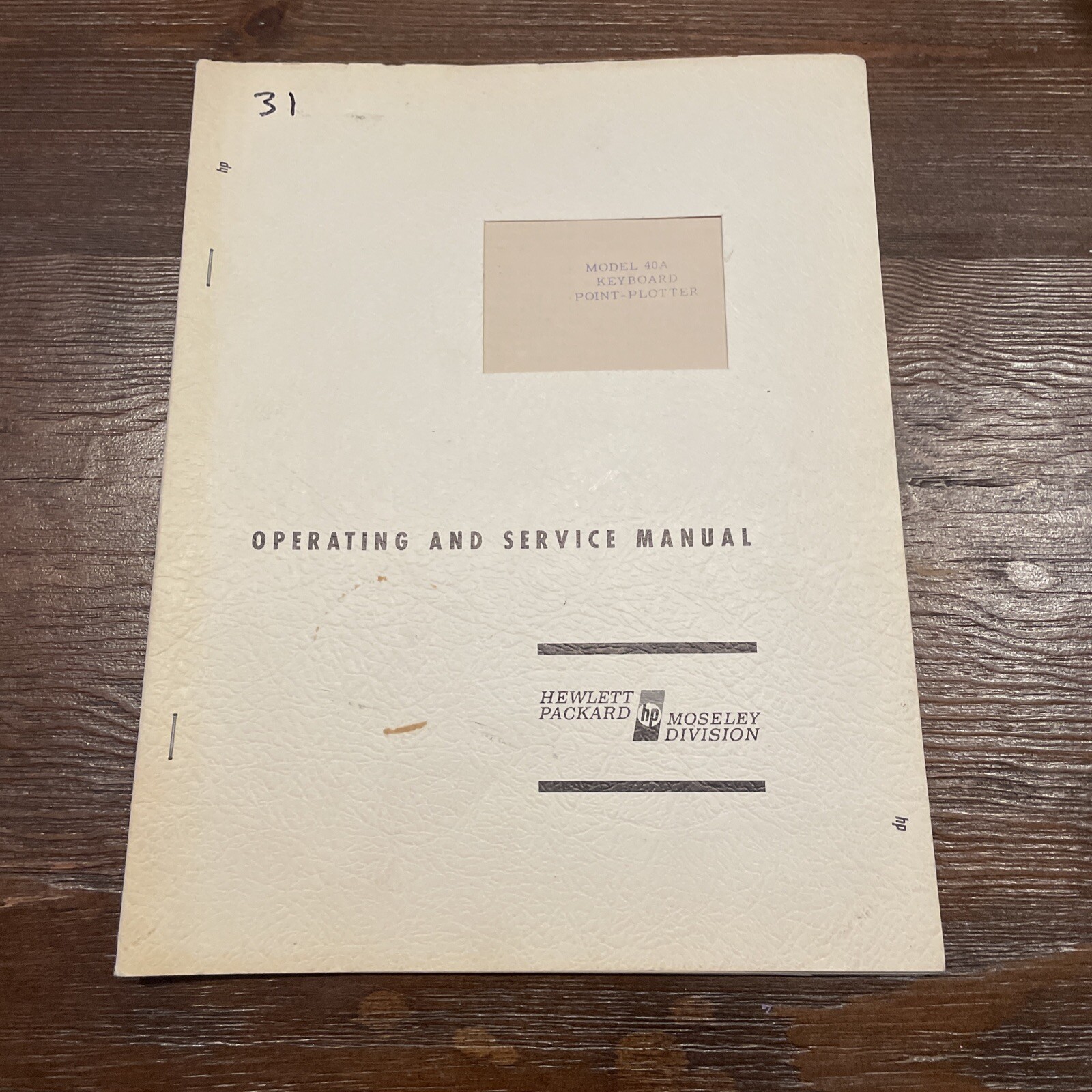 HP 40A Keyboard Point-Plotter Operating & Service Manual 1956