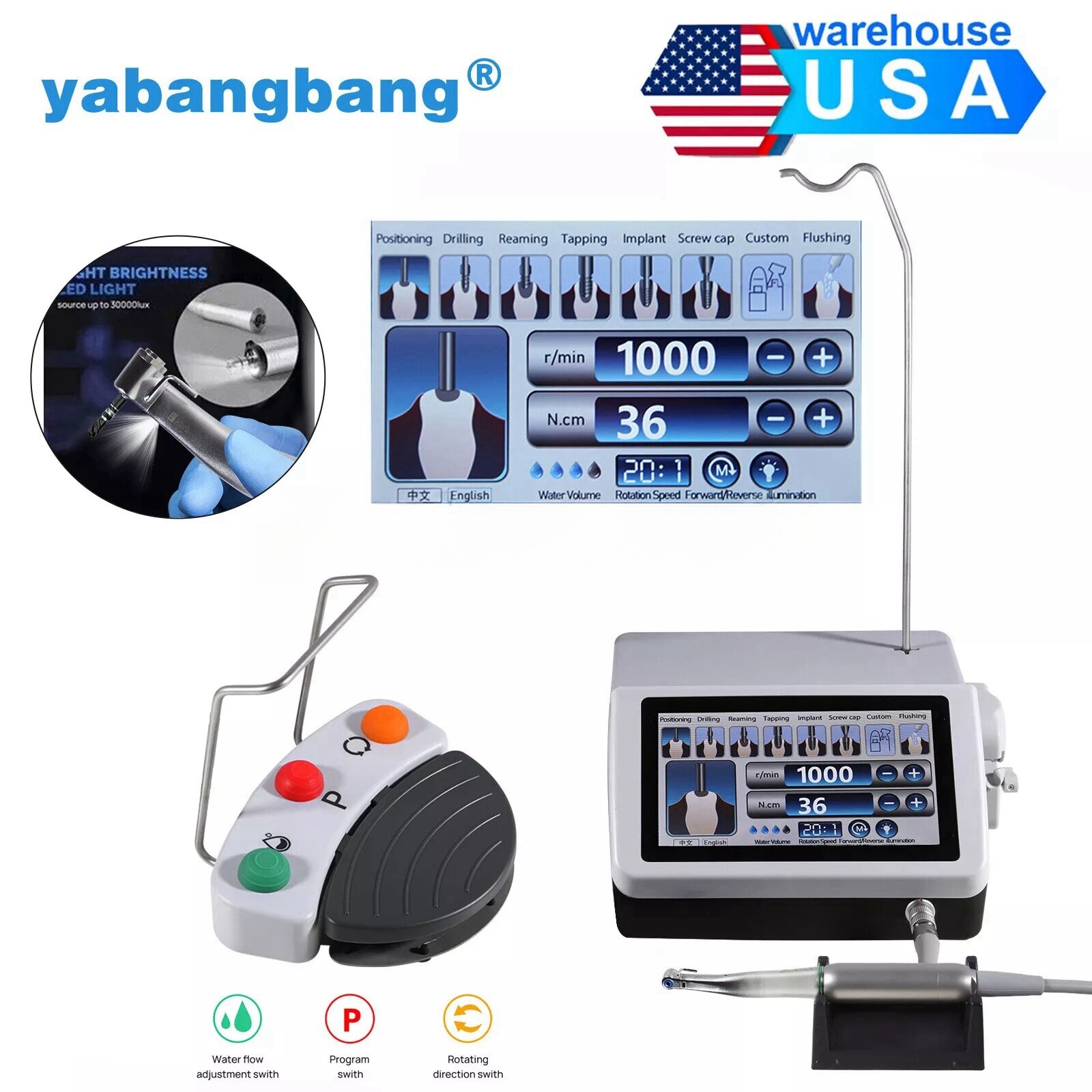 Dental Implant System Motor Surgical Brushless +20:1 Contra Angle Handpiece ns