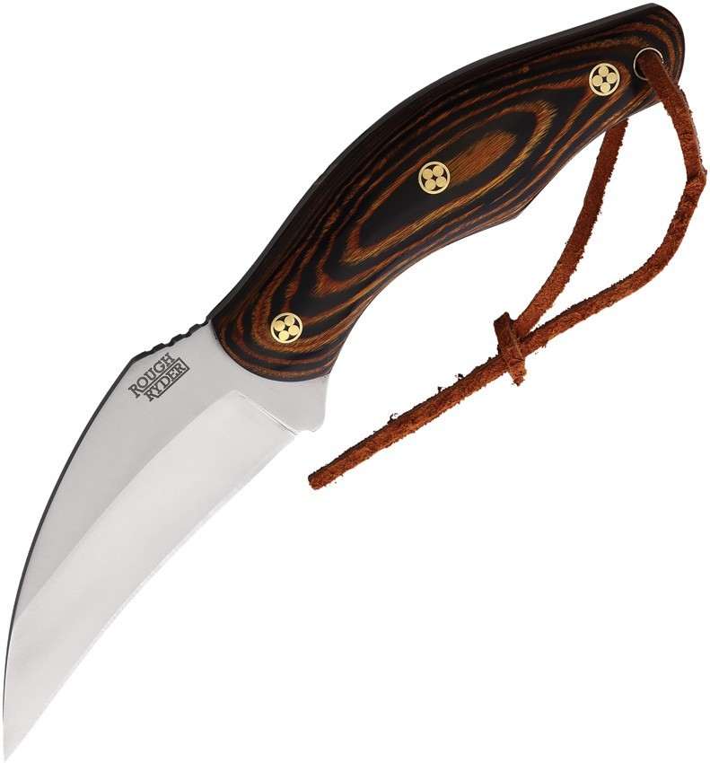 Rough Rider Pakkawood Fixed Blade RR2584 3.5" Stainless Wood Knife