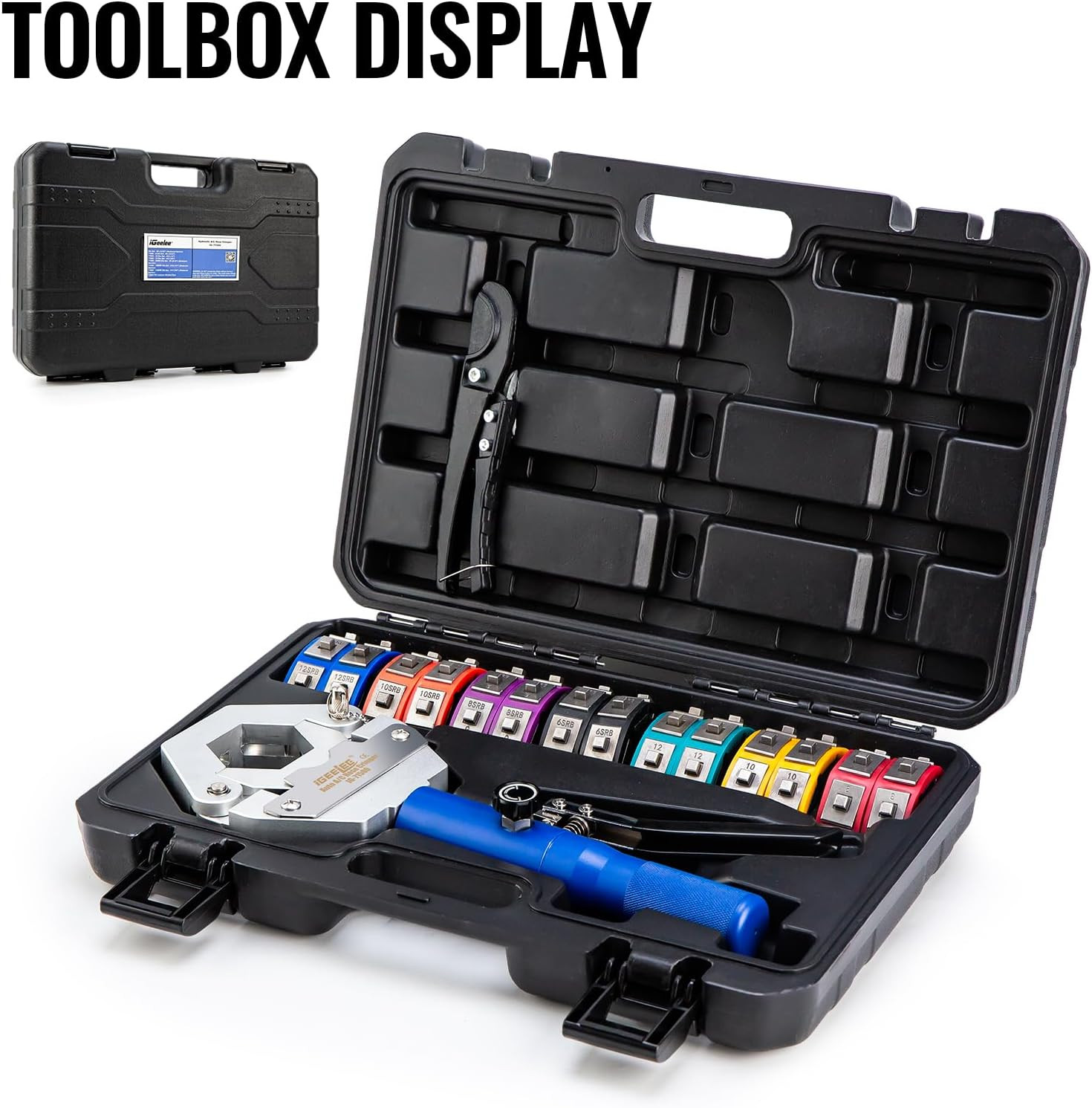 Hydraulic Hose Crimper AC Crimping Tool for Barbed & Beaded Hose Fittings | 7 Di