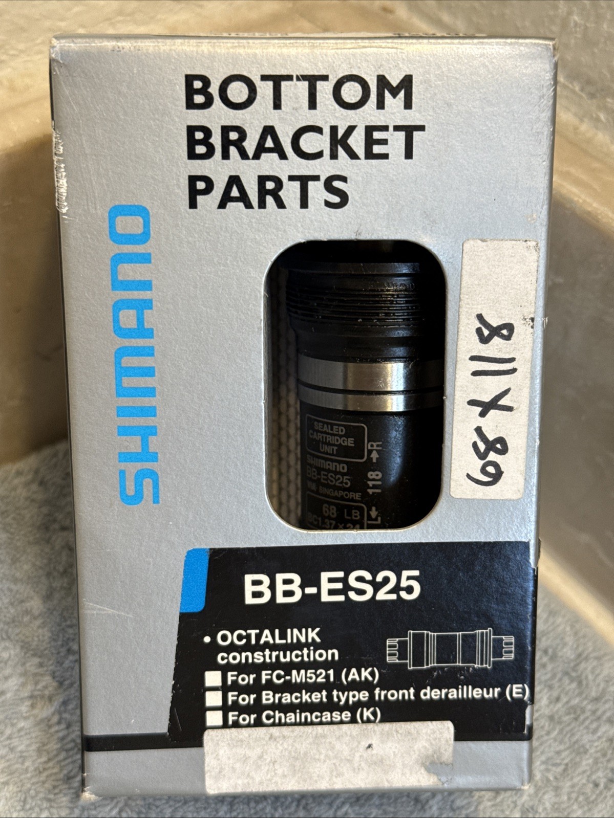 Shimano BB-ES25 Bottom Bracket 68x118mm Octalink V2 Spline English [caw]