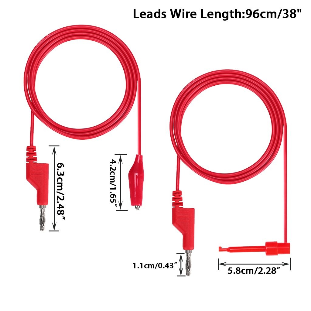Multimeter Test Lead Set Stackable Banana Plug To Test Hook Banana Plug To Allig