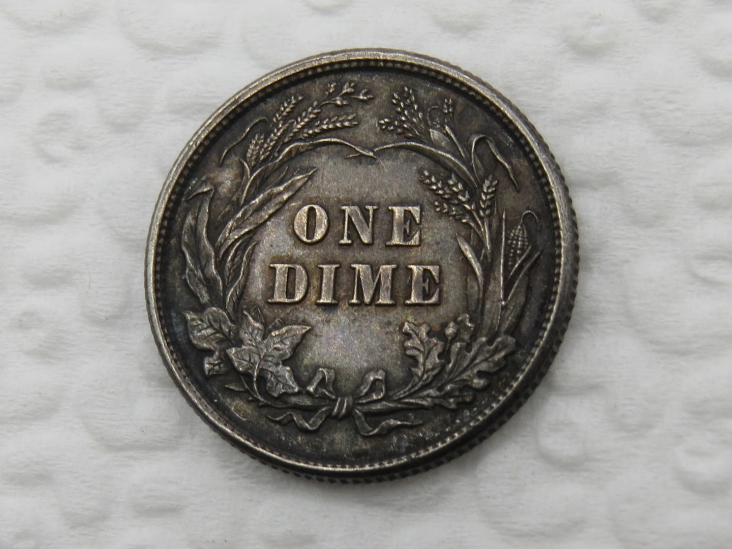 1892 P Barber Dime - AU - Beautiful Dark Toning - Sharp Strike