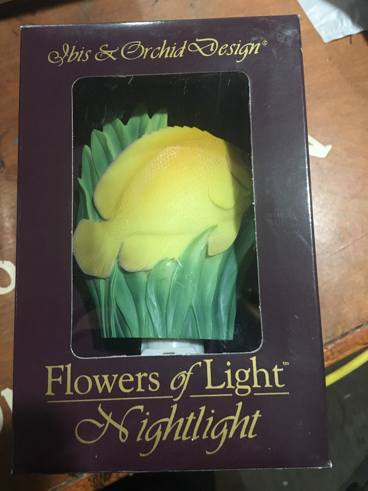 LOT OF 4-IBIS & ORCHID DESIGN FLOWERS OF LIGHT NIGHTLIGHT-LEMON PEEL FISH NIB