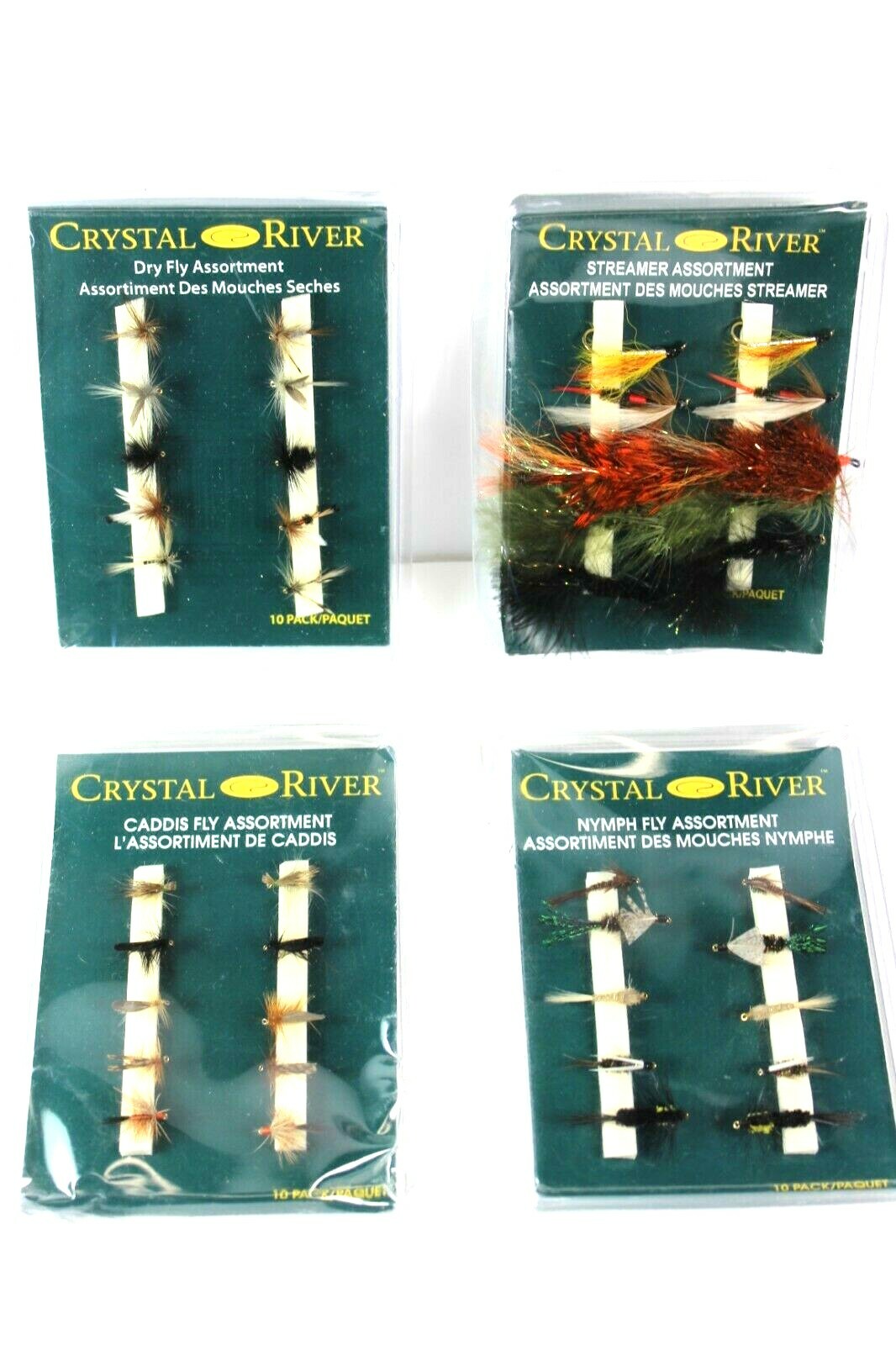 CRYSTAL RIVER Fly Lure Assortments - Lot of 40 Forty - New in Sealed Packages