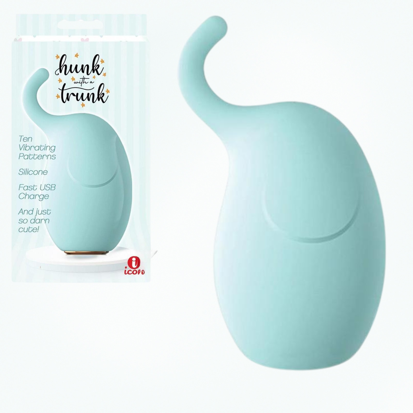 Rechargeable Powerful Vibrating Stimulator with Trunks Vibrator Orgasm Teaser