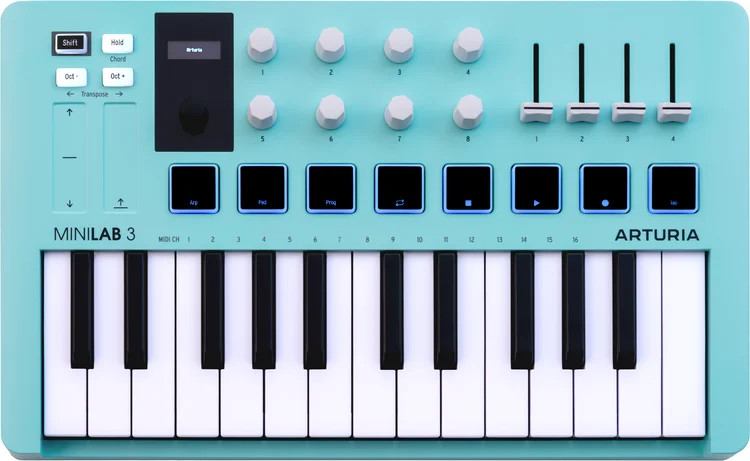 Arturia MiniLab 3 25 Slim-key Controller - Aquamarine