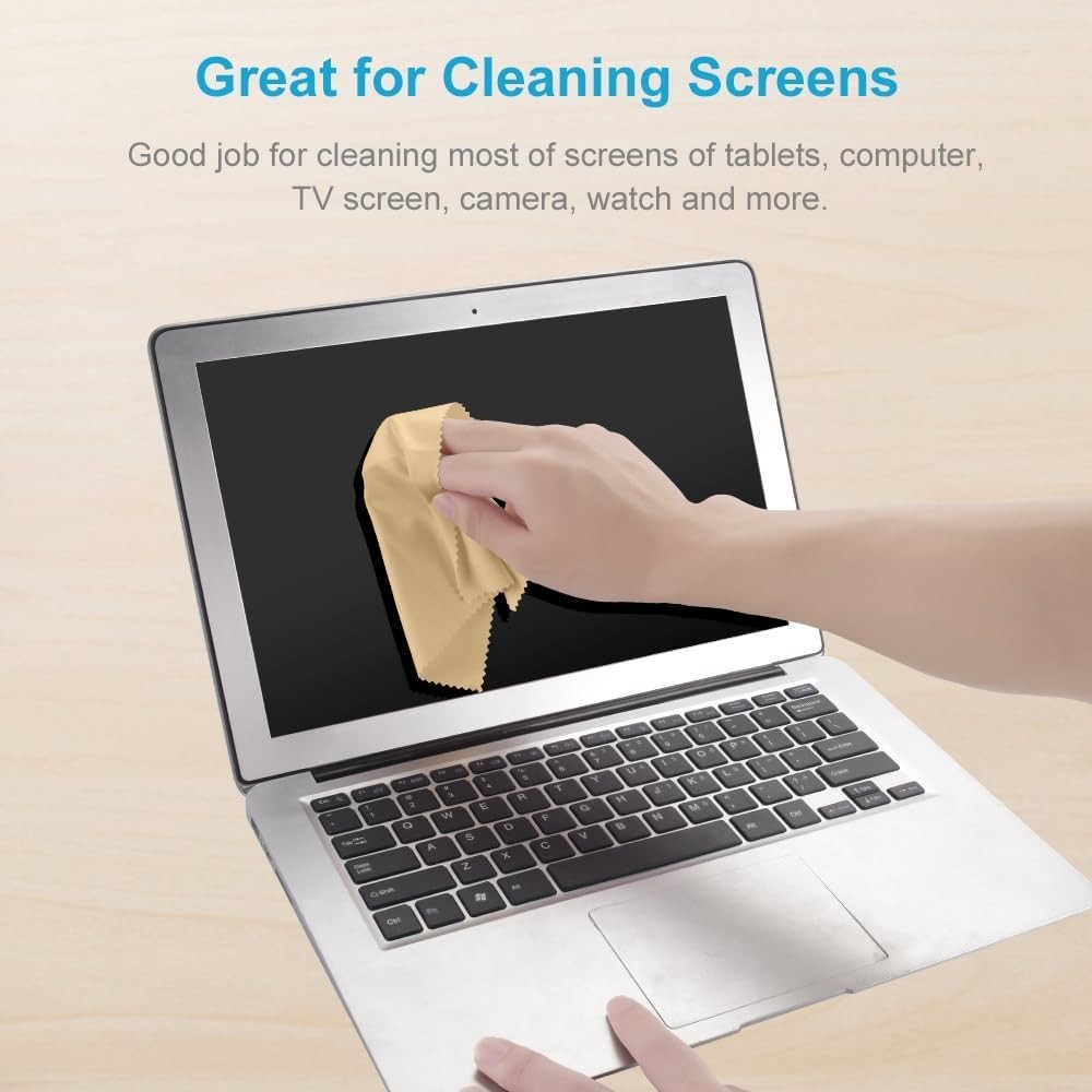 8 Pack Microfiber Cleaning Cloths for Glasses Screens Lenses Electronics