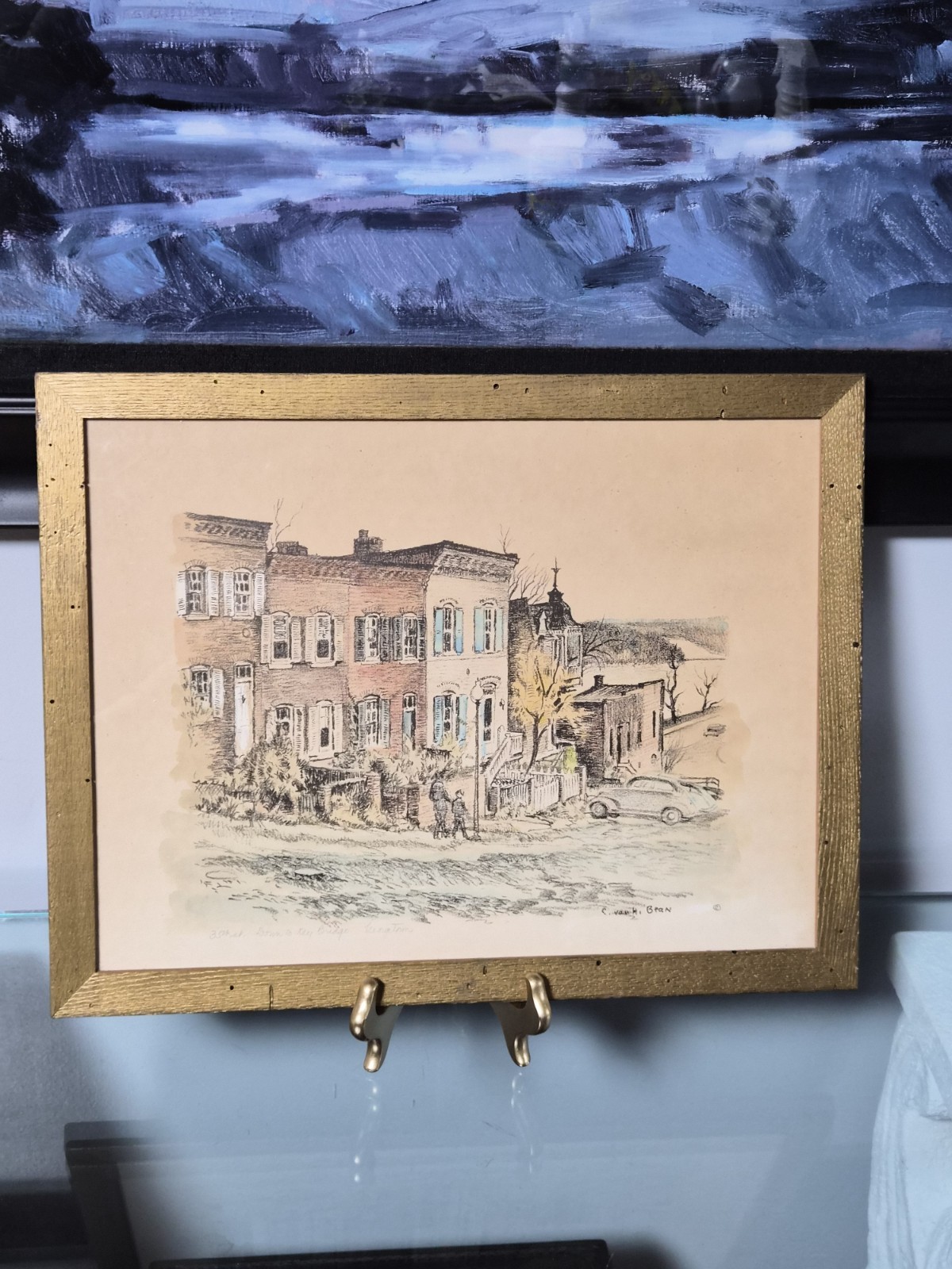 Caroline van Hook Bean Original Hand Colored Lithograph Signed