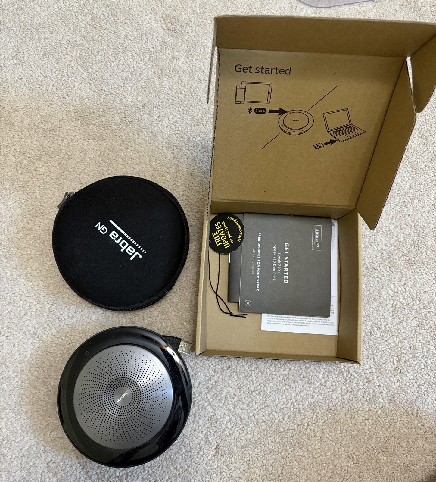 Jabra Speak 710 USB/Bluetooth Speakerphone Audio Conferencing w/ Case 7710-309