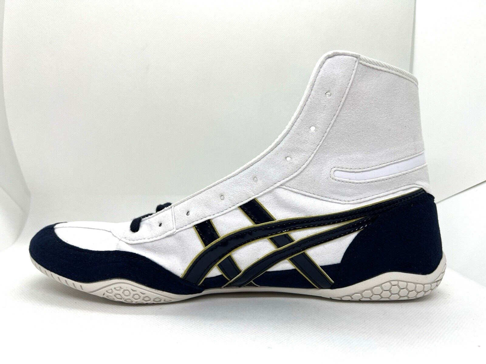 asics Boxing Wrestling Shoes White Navy Navy Line Gold 1083A001 NEW EX-EO TWR900