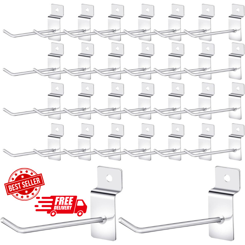 100Pcs 4 Inch Slatwall Hooks, Slatwall Accessories Slat Wall Hooks, Display H...