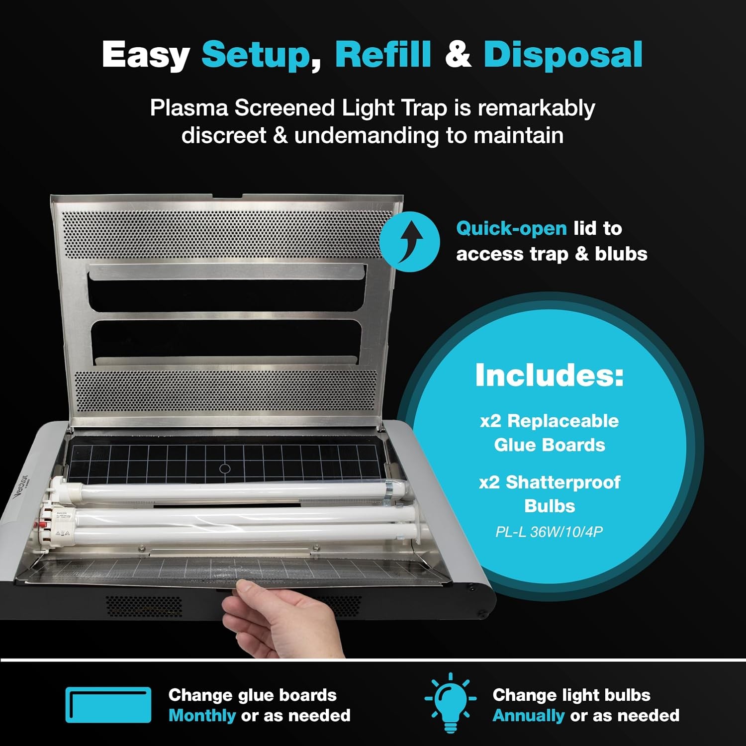 Catchmaster Vector Plasma Screened UV Fly Light Trap Wall-Mount Insect Killer