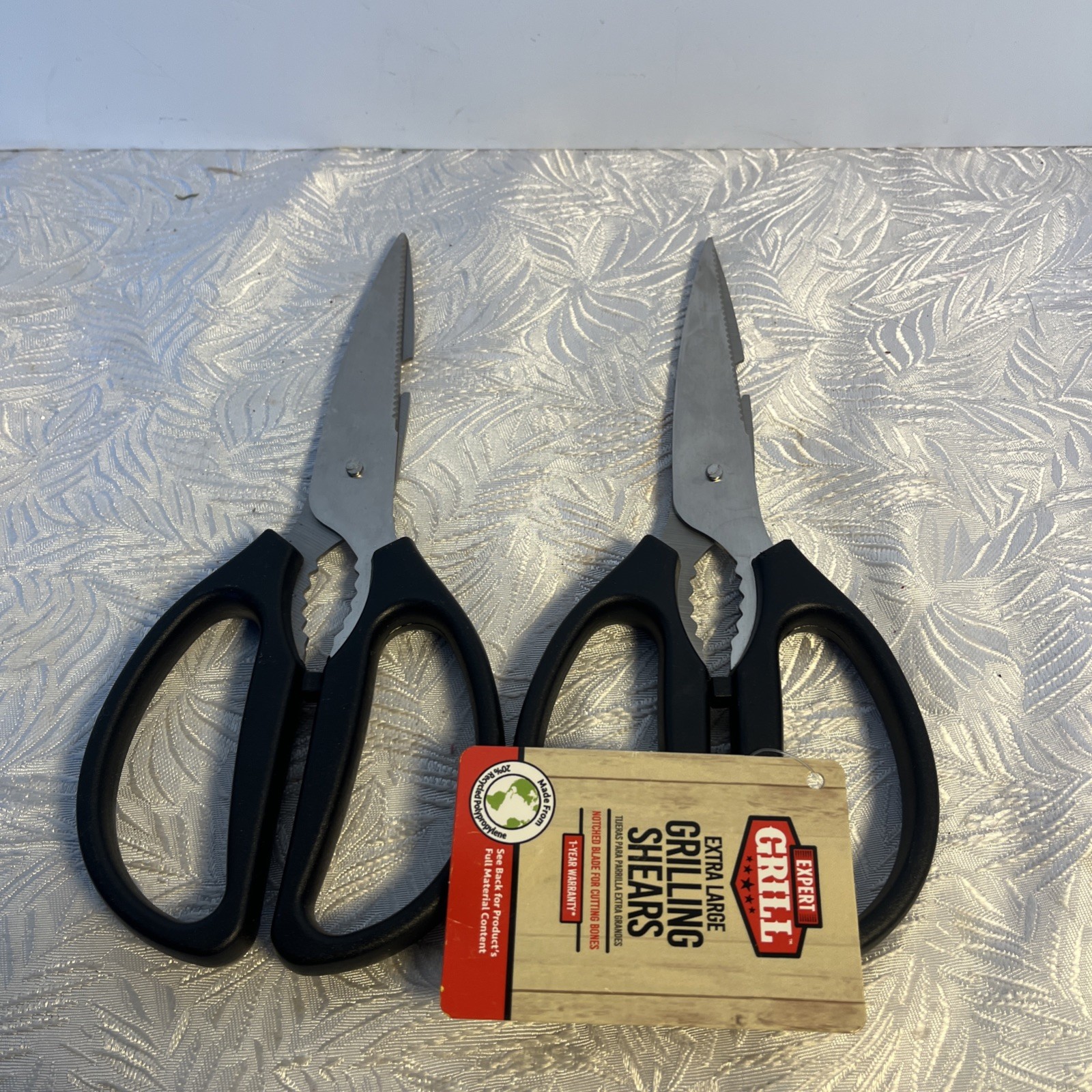 2 Expert Grill Extra Large Kitchen Shears 8" Grilling Stainless Steel NEW