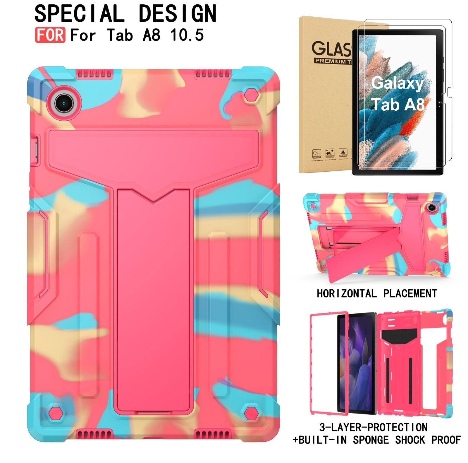 For Samsung Galaxy Tab A8 10.5 (2022) X200/X205/X207 Tablet Case Stand Kid Cover