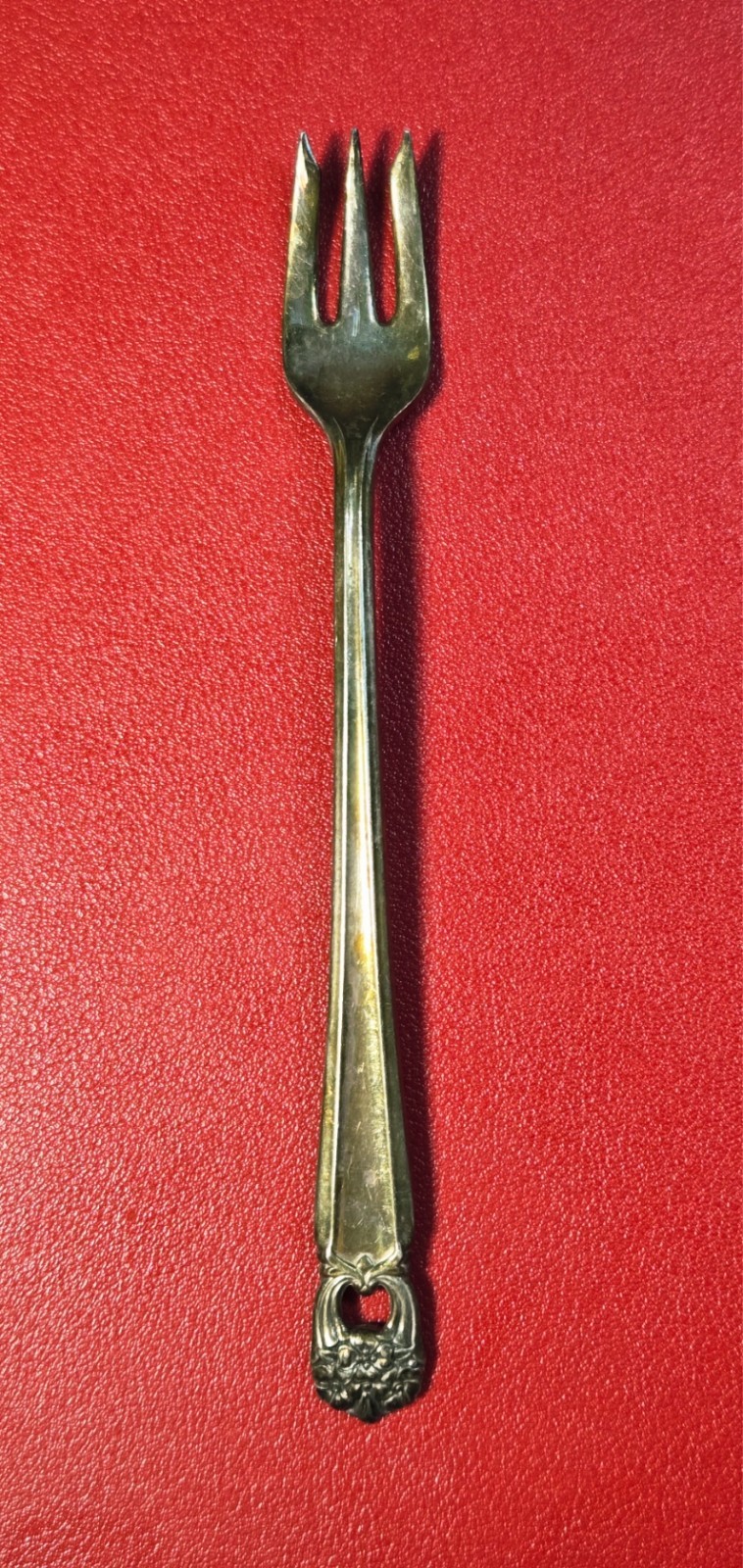 1847 Rogers Bros IS Silverplate Pierced ETERNALLY YOURS Cocktail Fork 5.5”