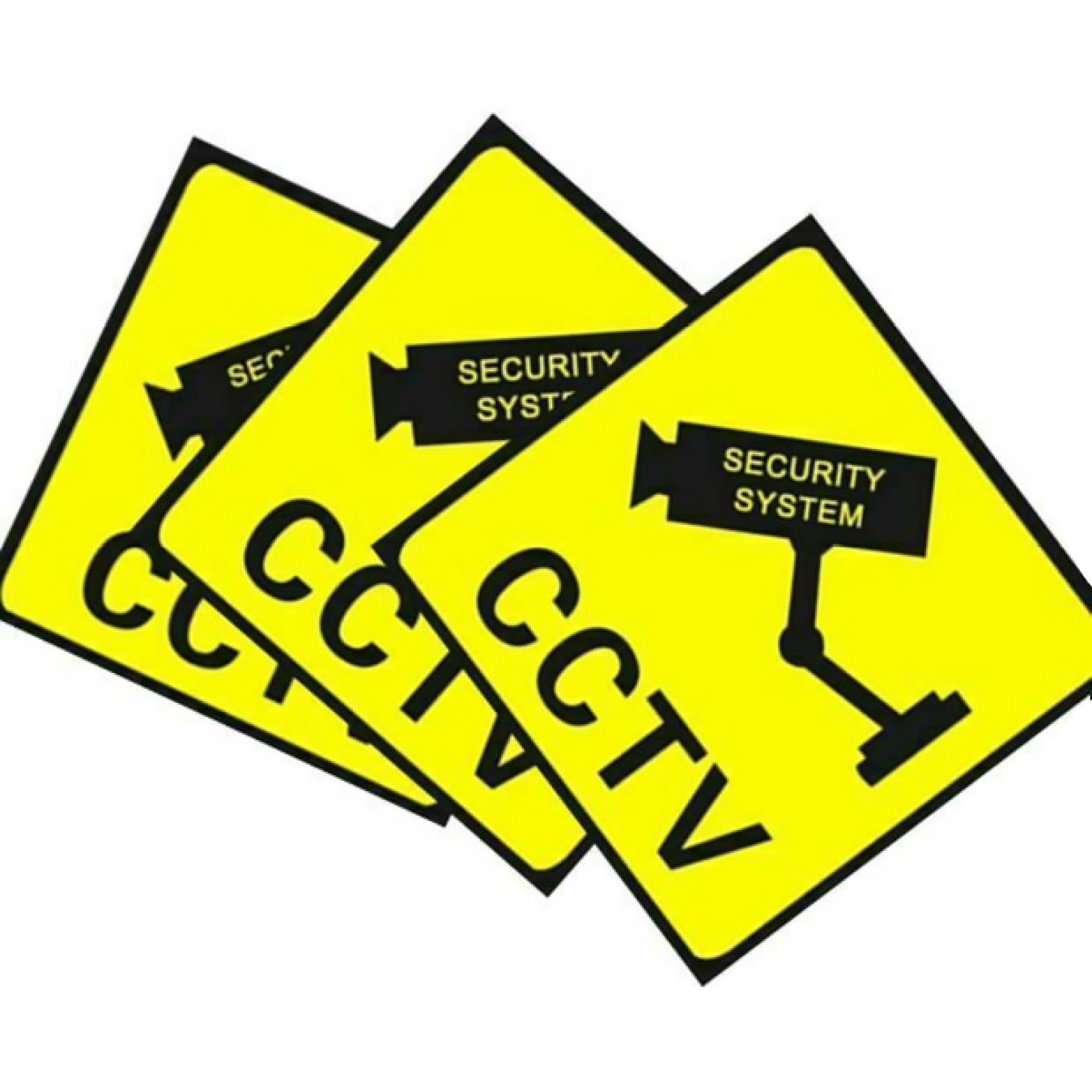3 PCS New Home CCTV Surveillance Security Camera Sticker Warning Decal Signs