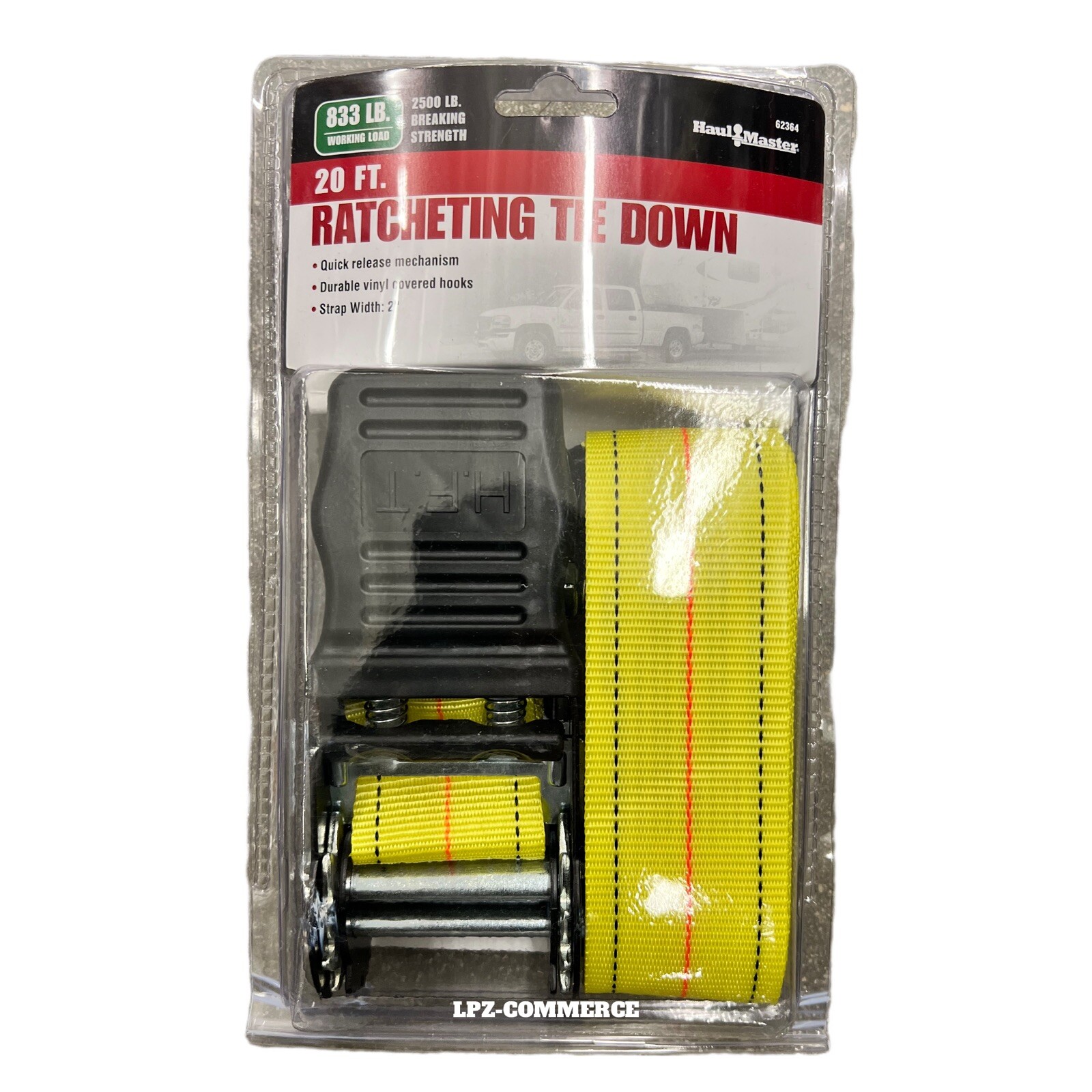 HAUL-MASTER 833 Lbs. Capacity 2 In. X 20 Ft. Ratcheting Tie Down Brand New