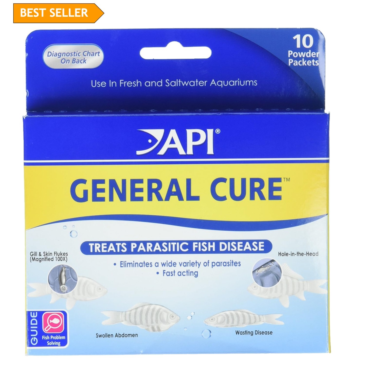 Effective Fish Disease Treatment - 10 Pack of General Cure Powder Medications