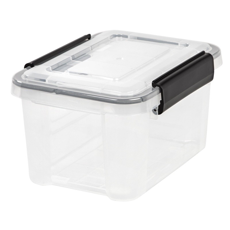 WeatherPro Storage Container Box 6.5 Quart Stackable Clear Bin W/ Latching Lid