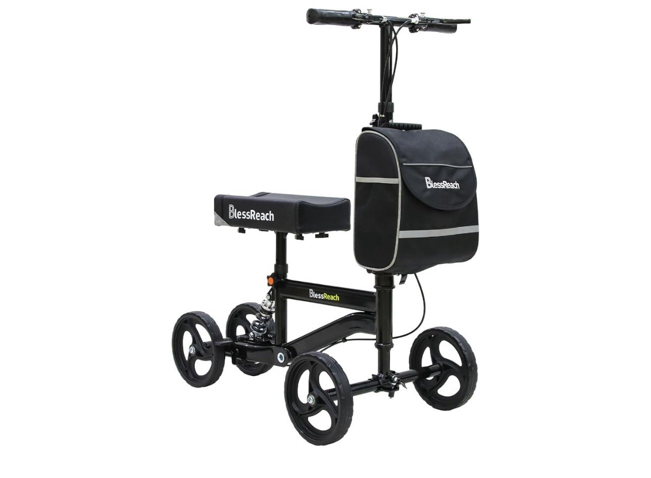 Blessreach  Steerable Knee Scooter Foot Injury Walker Medical Foldable Adult
