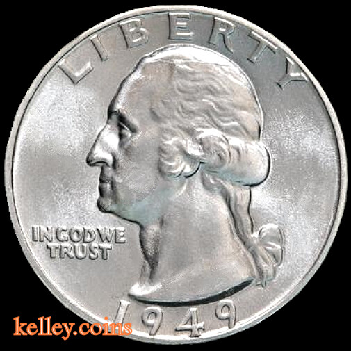 1949-D 25C Washington Silver Quarter GEM BU