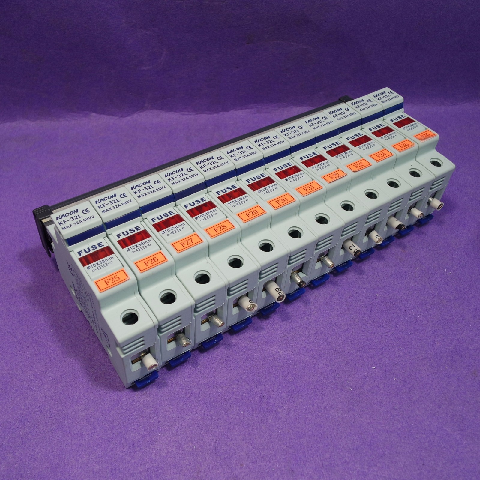 KACON KF-32L Φ10×38mm Max 32A 690VAC Lot of 12,  USED