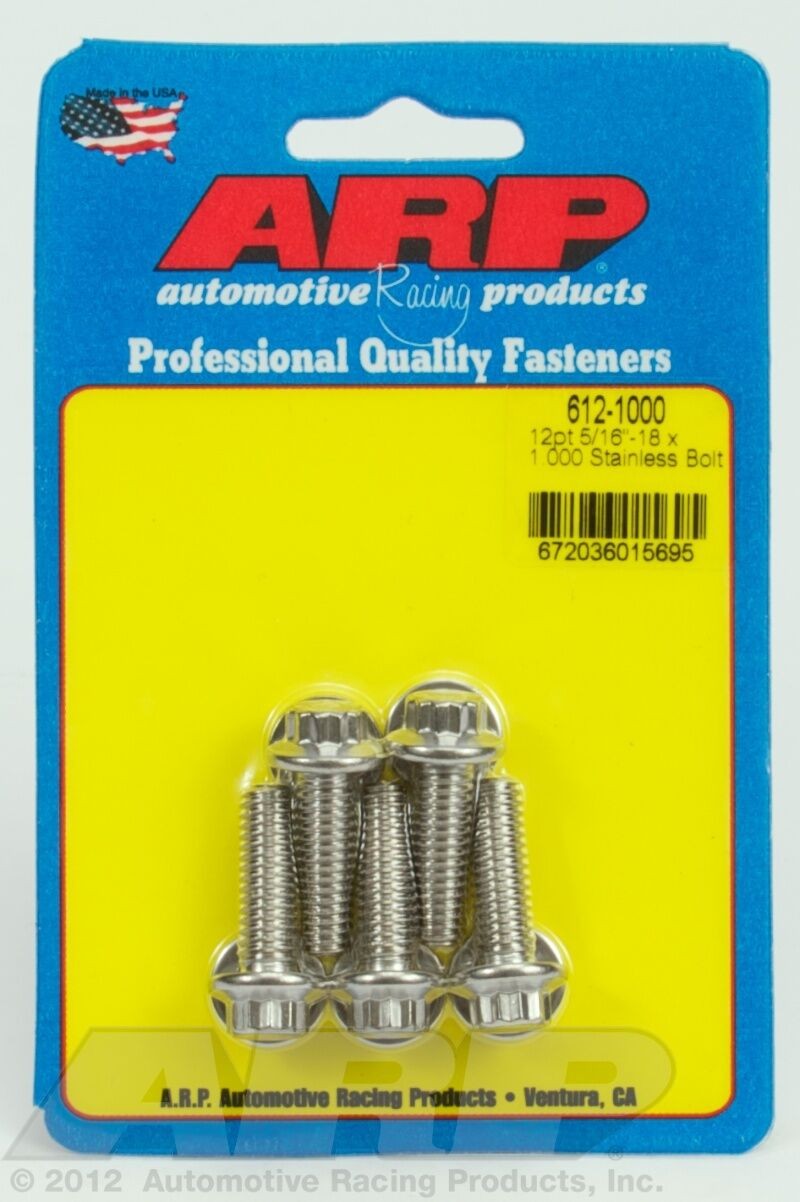 ARP 612-1000 Polished 5/16-18 x 1.000 12pt SS bolts