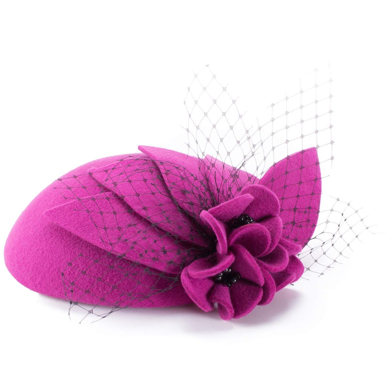 Lawliet Womens Ladies Socialite Flower Black Pearl Wool Felt Fascinator Pillb...