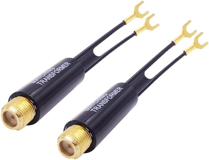 Fancasee 2 Pack Gold 75 to 300 Ohm Matching Transformer