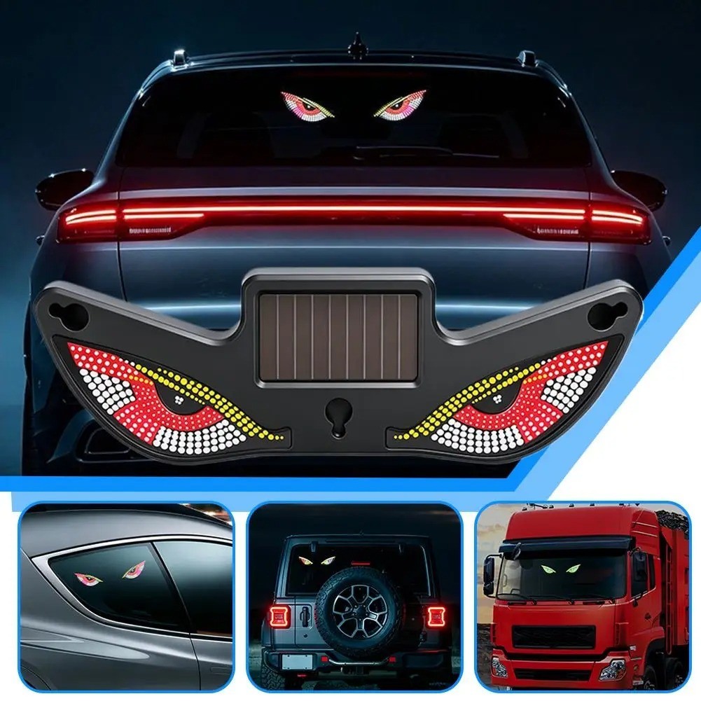 Solar Powered Devil Eye Car Rear Window Warning Light