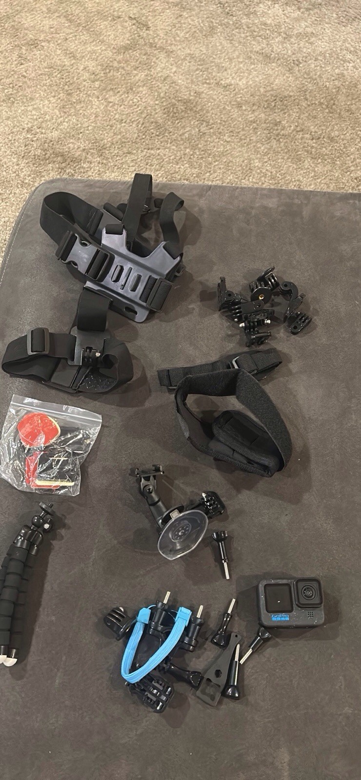 GoPro Accessory Bundle with Mounts, Straps, Tripod, Adhesive Pads, Battery