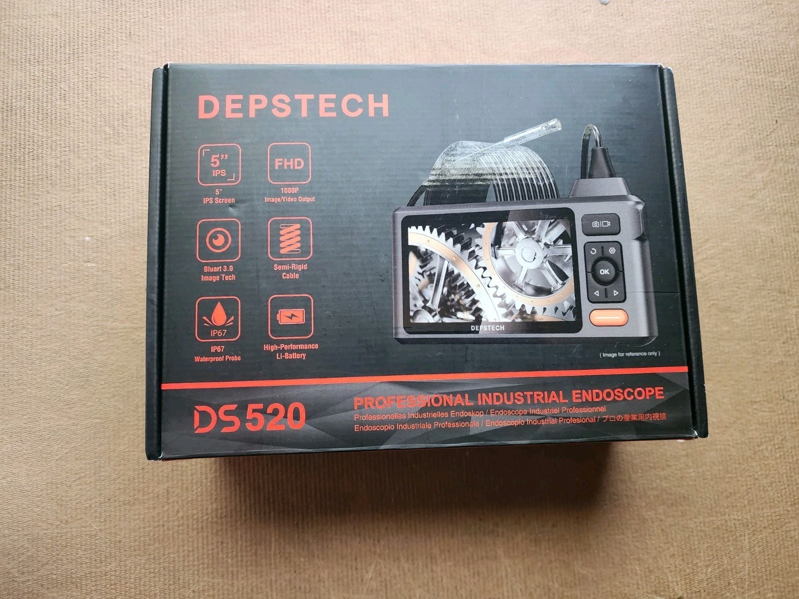 Triple Lens Inspection Camera 5" IPS Screen Endoscope Camera with Light