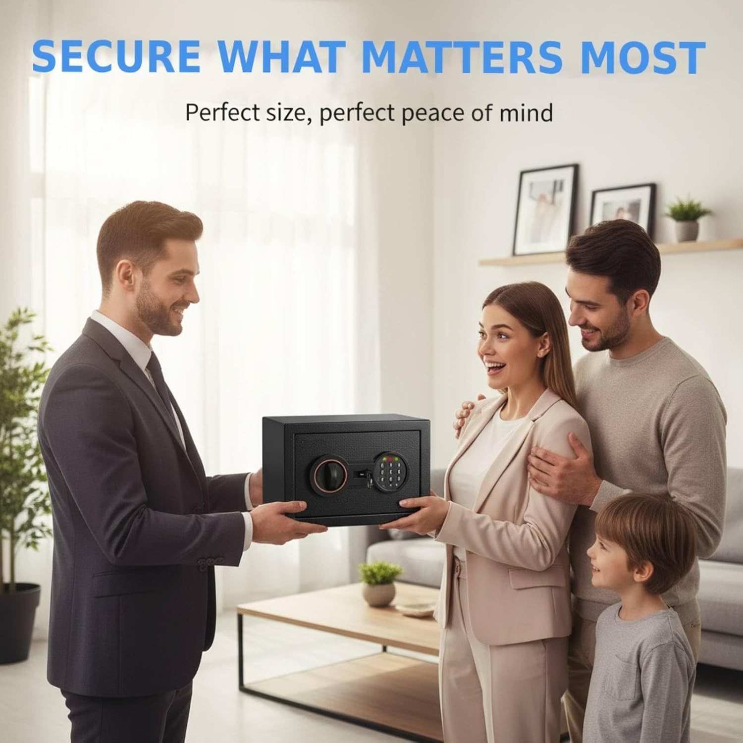 Small Wall Mount Safe with Alarm System and Sensor Light for Enhanced Security