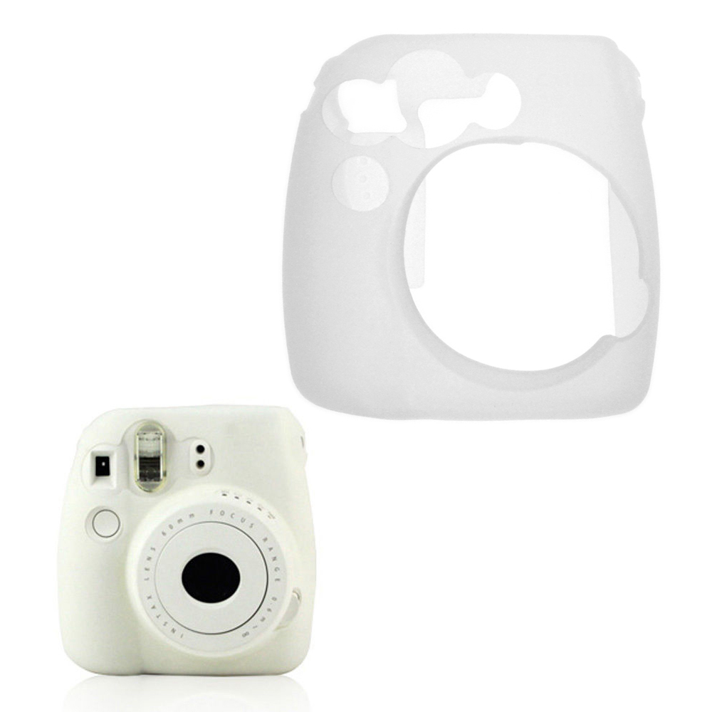 Soft Silicone Cover Jelly Case Compatible w/ Fuji Instax Mini 9/8/8+ (White)