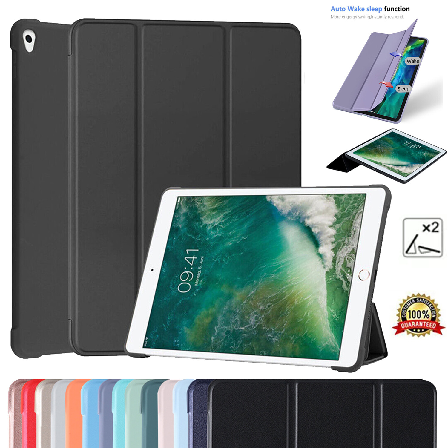 9.7" iPad Case For iPad 6th/5th Gen Air 1st 2nd Gen Smart Flip Stand Case Cover