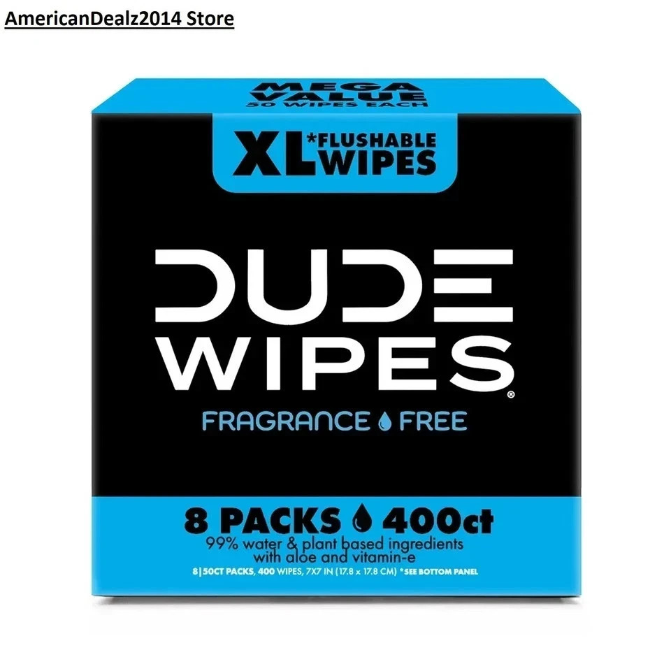 DUDE Wipes, Flushable Wipes, Extra Large and Fragrance-Free Wipes (400 ct.)