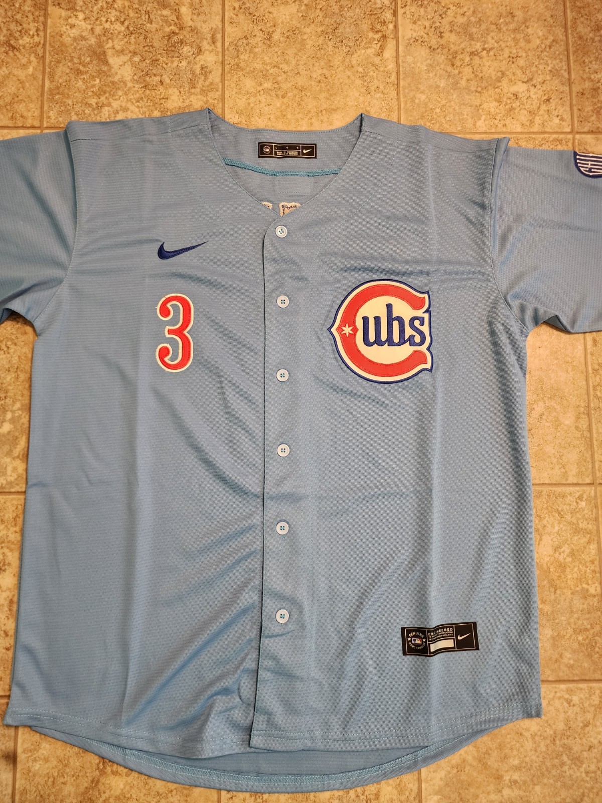 New Men's L Alex Bregman Chicago Cubs City Connect Jersey STITCHED 🔥