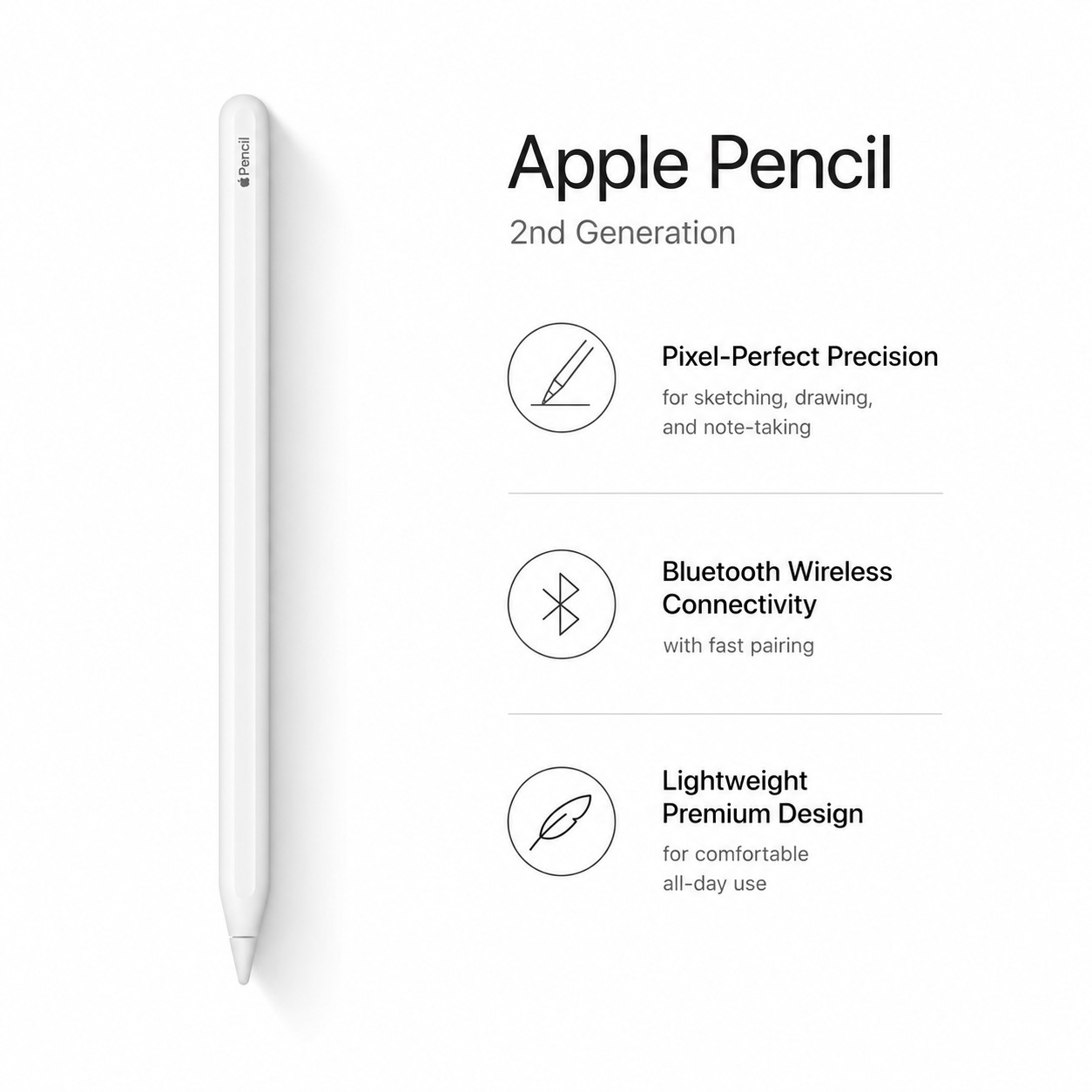 Apple Pencil (2nd Generation) for iPad – White "Restored"