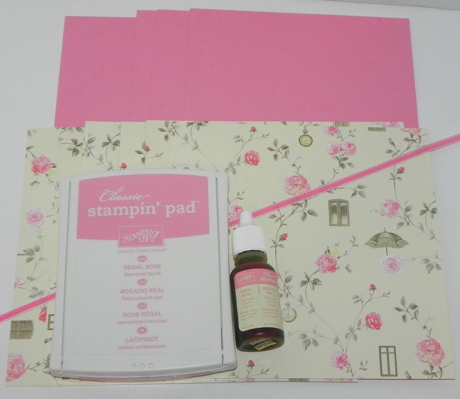 REGAL ROSE INK PAD REFILL 6X6 FLOWERS DESIGNER PAPER CARDSTOCK STAMPIN UP